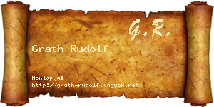 Grath Rudolf névjegykártya